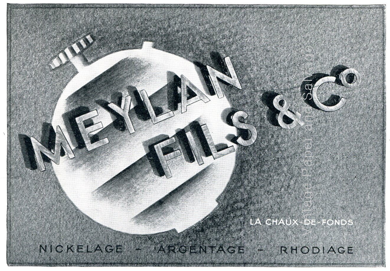 Vintage 1942 Meylan Fils & Co CH Switzerland Swiss Advert Publicite Suisse Horlogerie Schweiz