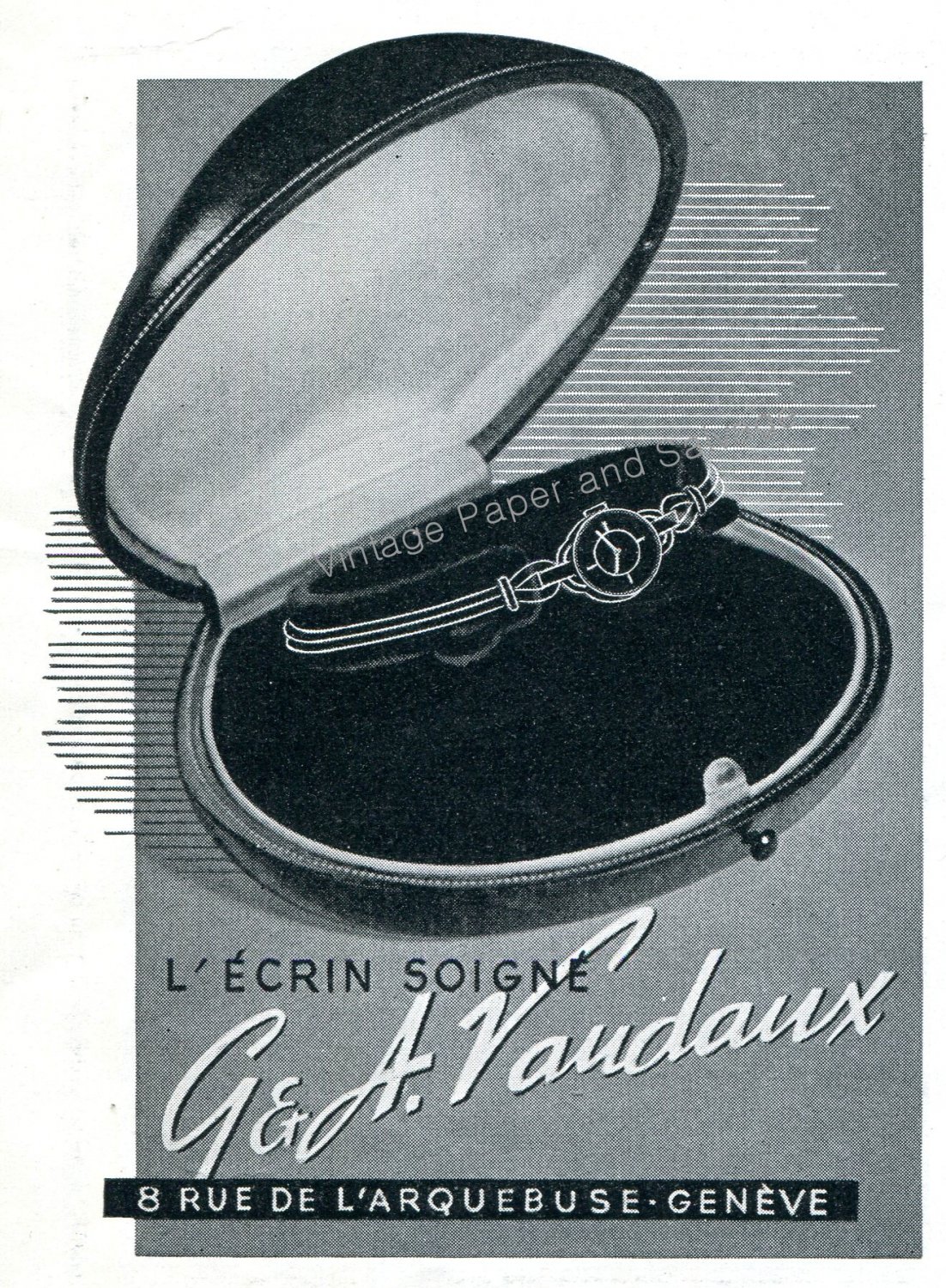 1942 G & A Vaudaux Geneve CH Swiss Advert Suisse Publicite Horlogerie Switzerland 1940s