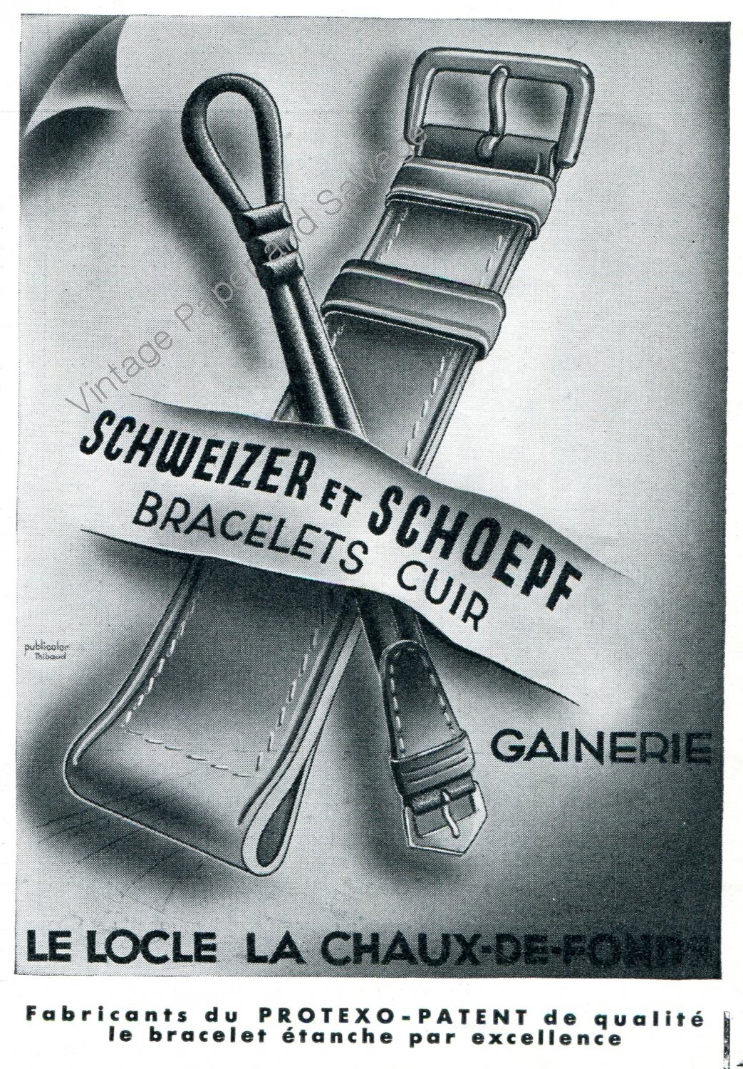 1942 Schweizer et Schoepf CH Le Locle La Chaux-de-Fonds Protexo Swiss Advert Suisse Publicite
