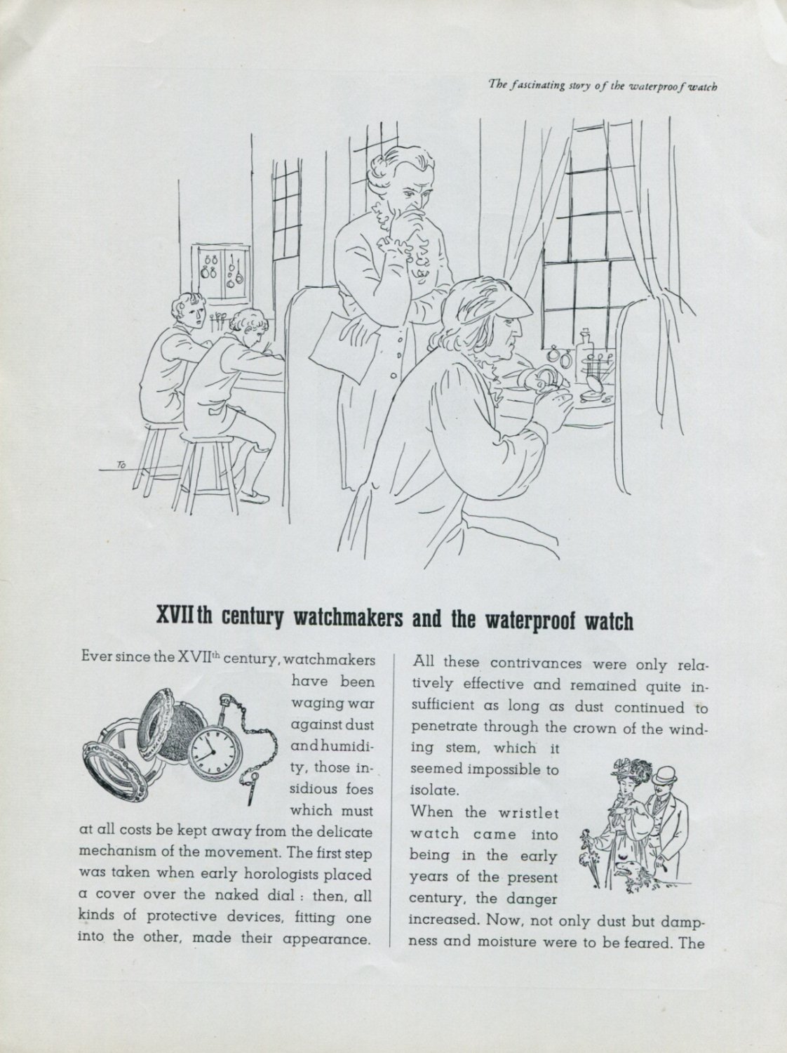 1948 Rolex Watch Co Fascinating Story of the Waterproof Watch Vintage 1940s Swiss Print Ad