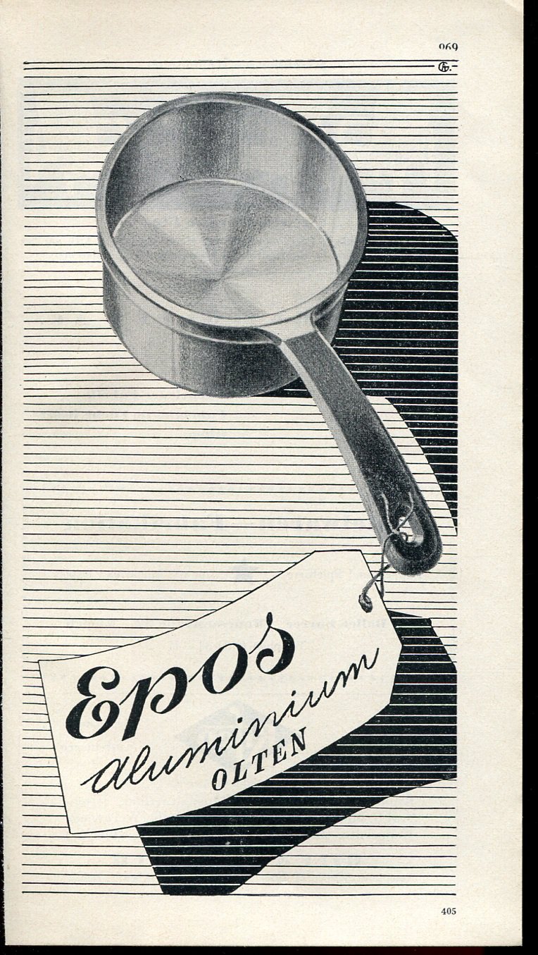 1947 Advert Epos Aluminium Olten Swiss Print Ad Suisse Publicite Schweiz Suiza Switzerland