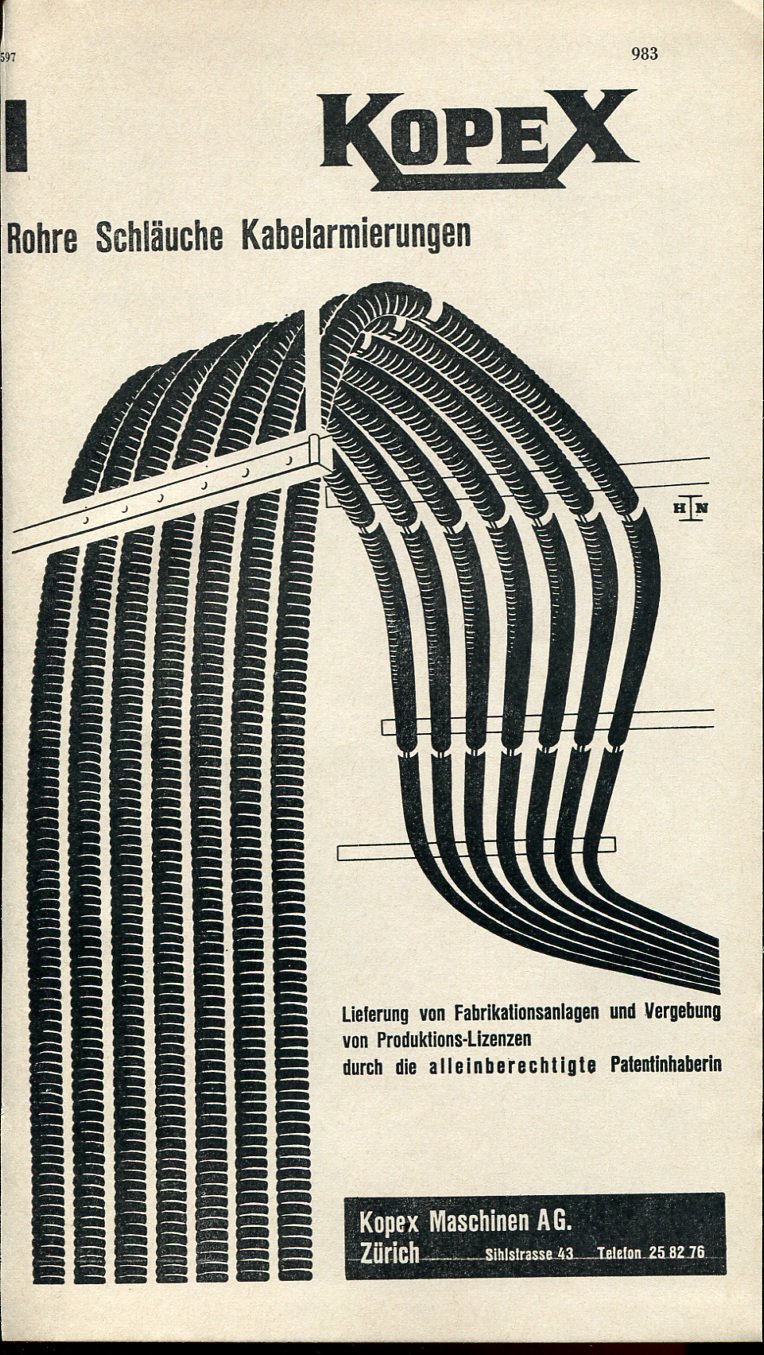 1947 Kopex Maschinen AG Zurich Swiss Print Ad Suisse Publicite Schweiz Suiza CH Switzerland