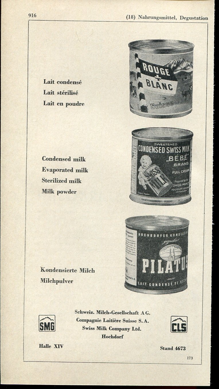 1947 Swiss Milk Co CLS SMG Swiss Ad Publicite Suisse Schweiz Lait Milch Laitiere Switzerland CH