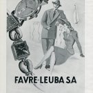 Vintage 1946 Favre-Leuba S.A. Watch Co Switzerland Swiss Advert Publicite Suisse CH