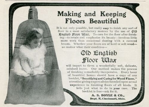 Vintage 1905 A S Boyle & Co Cincinnati Old English Floor Wax Early 1900s Print Ad Publicite Advert