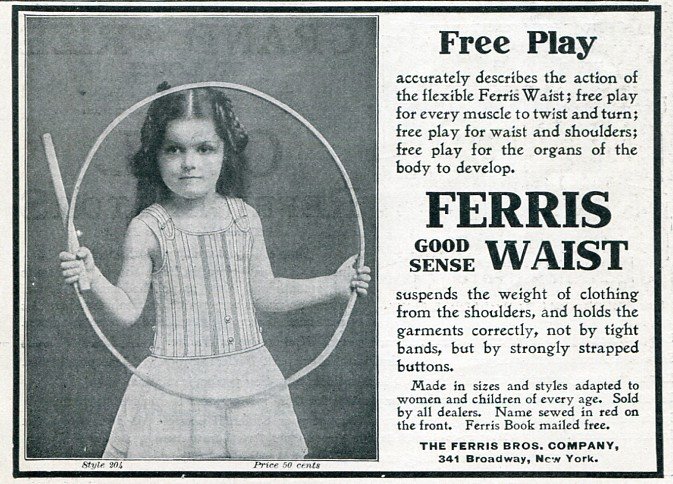 Vintage 1905 Ferris Waist Ferris Bros Company NY Early 1900's Print Ad Publicite Advert