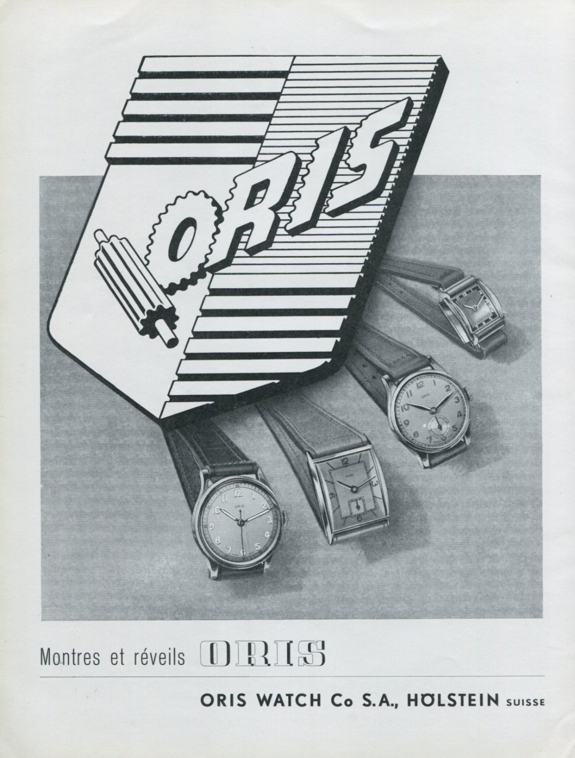 1947 Oris Watch Company S.A. Holstein Switzerland Swiss Advert