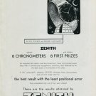 Vintage 1948 Zenith Watch Co Switzerland Swiss Advert Publicite Suisse Montres Zenith CH