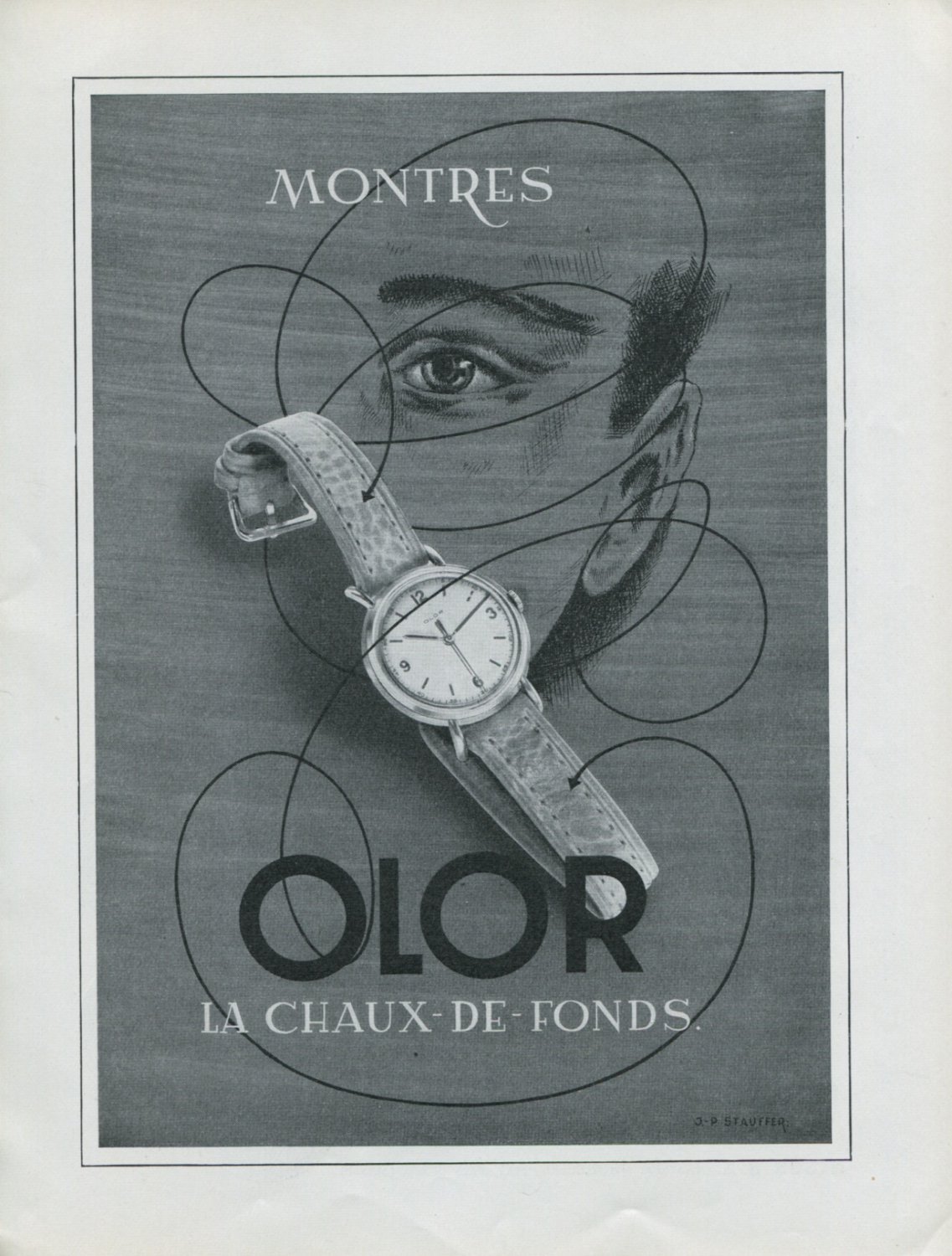 Vintage 1948 Olor Watch Co Switzerland Swiss Advert Publicite Suisse Montres Olor CH