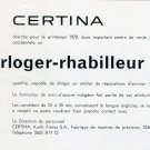 1969 Certina Kurth Freres SA Switzerland Employment Advertisement Swiss Advert