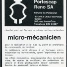 1969 Portescap Reno SA Switzerland Employment Advertisement Swiss Advert