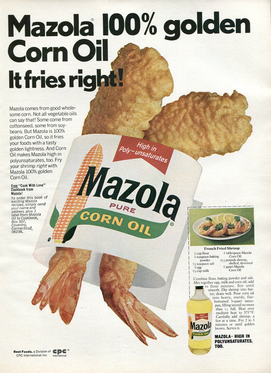 1970 Mazola Corn Oil Liz Brown Caught Her Husband Polyunsaturating Ad Advert