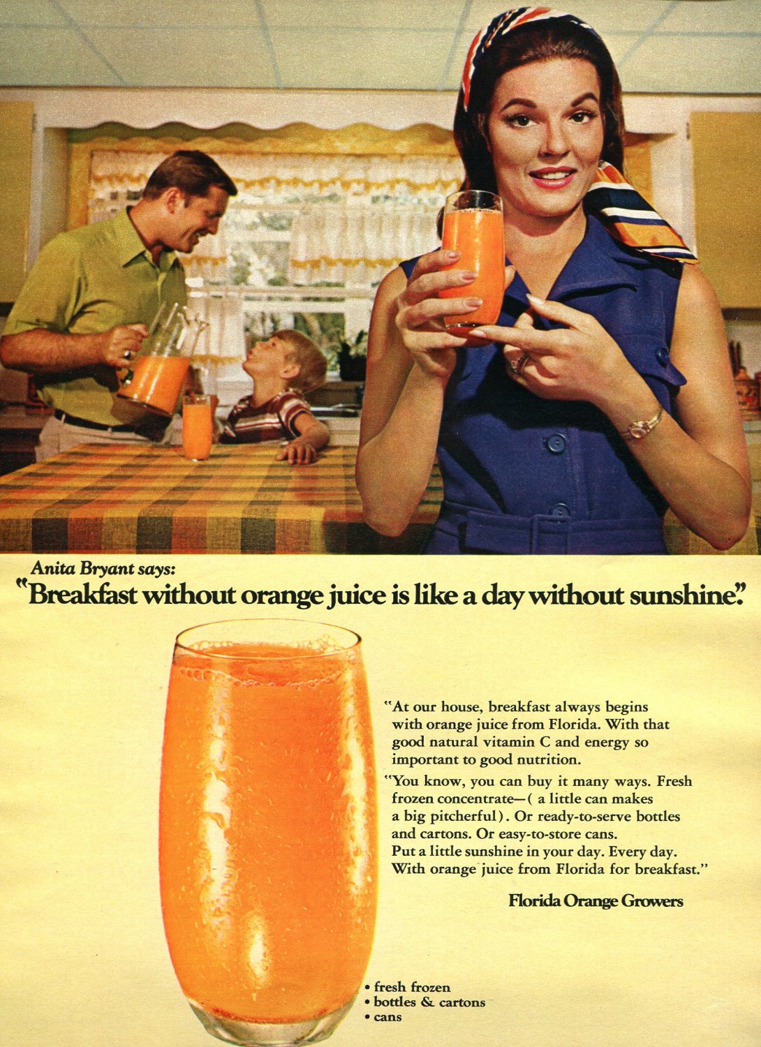 1970 Florida Orange Growers A Breakfast Without Orange Juice Is Like A Day Without Sunshine
