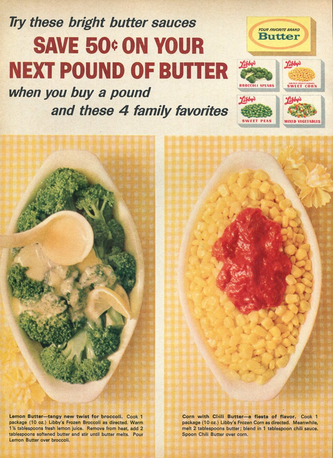 1964 Butter American Dairy Association Farmers Libby's Vegetables 1960s Advert