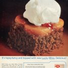 1964 Lucky Whip Dessert Topping Mix Betty Crocker Ginger Peachy Cake Ad Advert