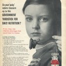 1964 One A Day Vitamins Picky Eaters Government Yardstick for Daily Nutrition Ad