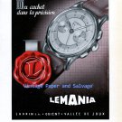 Vintage 1945 Lugrin SA Lemania Watch Company Switzerland 1940s Swiss Ad Advert Suisse