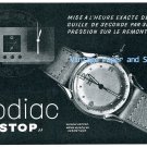 Vintage 1945 Zodiac "Stop" Watch Advert 1940s Swiss Print Ad Publicite Suisse Switzerland
