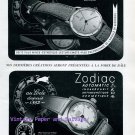 Vintage 1945 Zodiac Watch Company Switzerland Original 1940s Swiss Ad Publicite Suisse