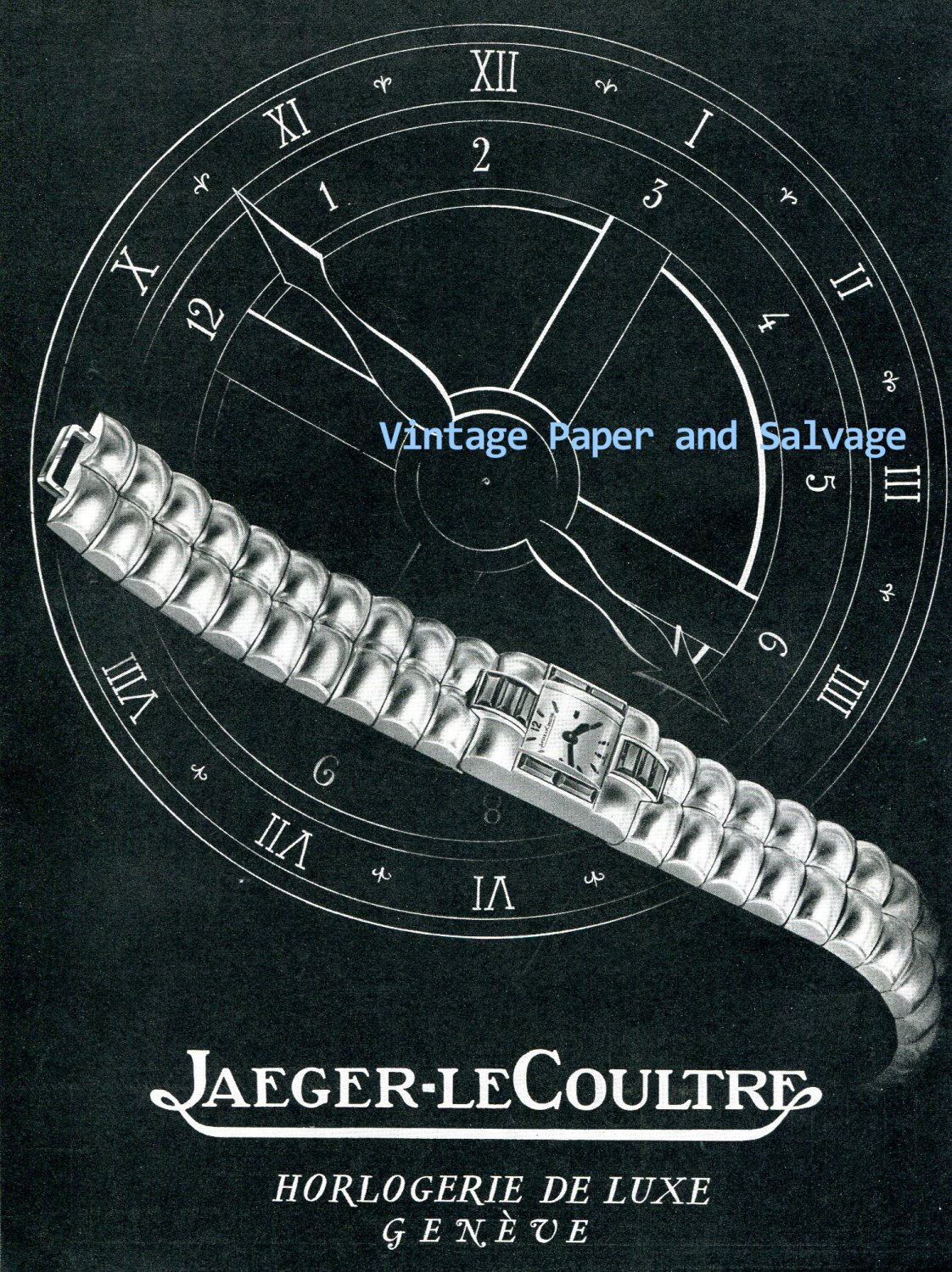 1945 JaegerLeCoultre Watch Company Switzerland Vintage 1940s Swiss