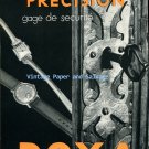 Vintage 1945 Doxa Watch Company Precision Gage de Securite 1940s Swiss Ad Advert Suisse