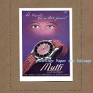 Vintage 1945 Mulfi Automatic Watch Advert Henri Muler & Fils Horlogerie 1940s Swiss Ad Suisse