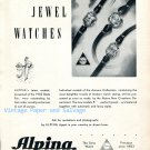 Vintage 1952 Alpina Watch Company Alpina Union Horlogere SA Switzerland Swiss Ad Advert Suisse