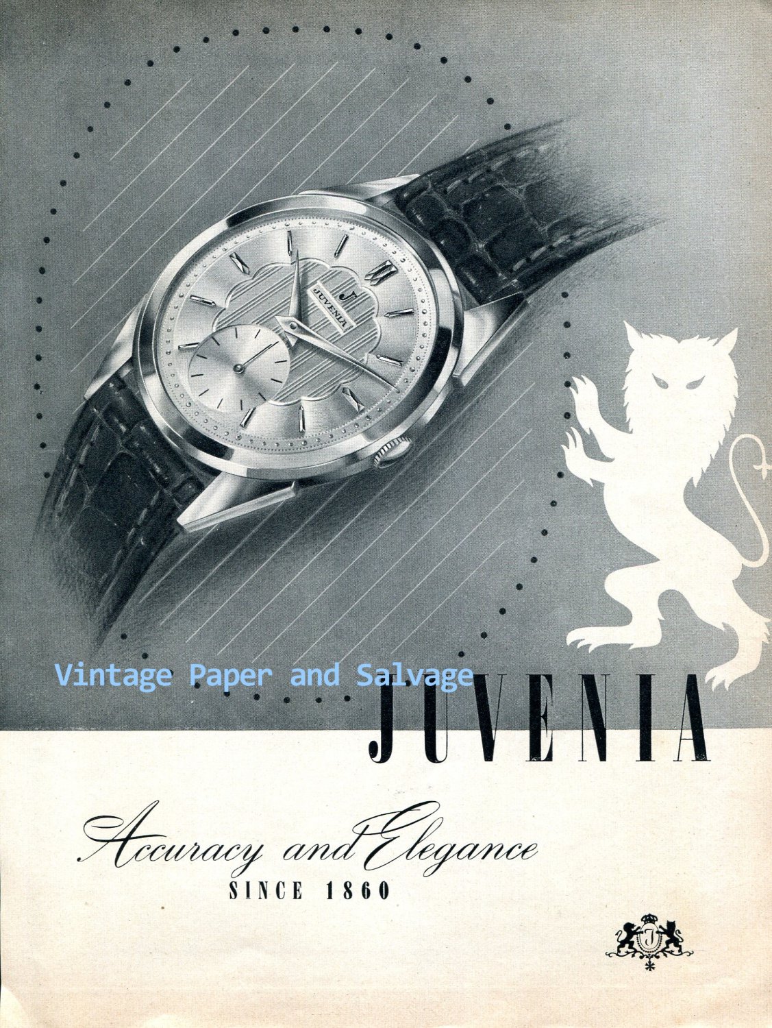 Vintage 1952 Juvenia Watch Company Accuracy and Elegance ...