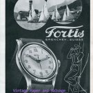 Fortis Watch Company Switzerland Vintage 1945 Swiss Print Ad Suisse Advert Sailing Fortis Watch Company Switzerland Vintage 1945 Swiss Print Ad Suisse Advert Sailing