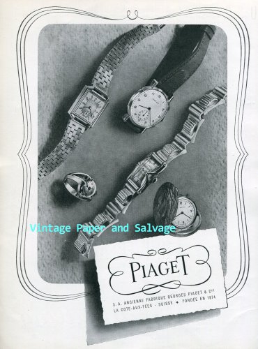 Piaget Watch Company Georges Piaget Cie Switzerland Vintage 1945