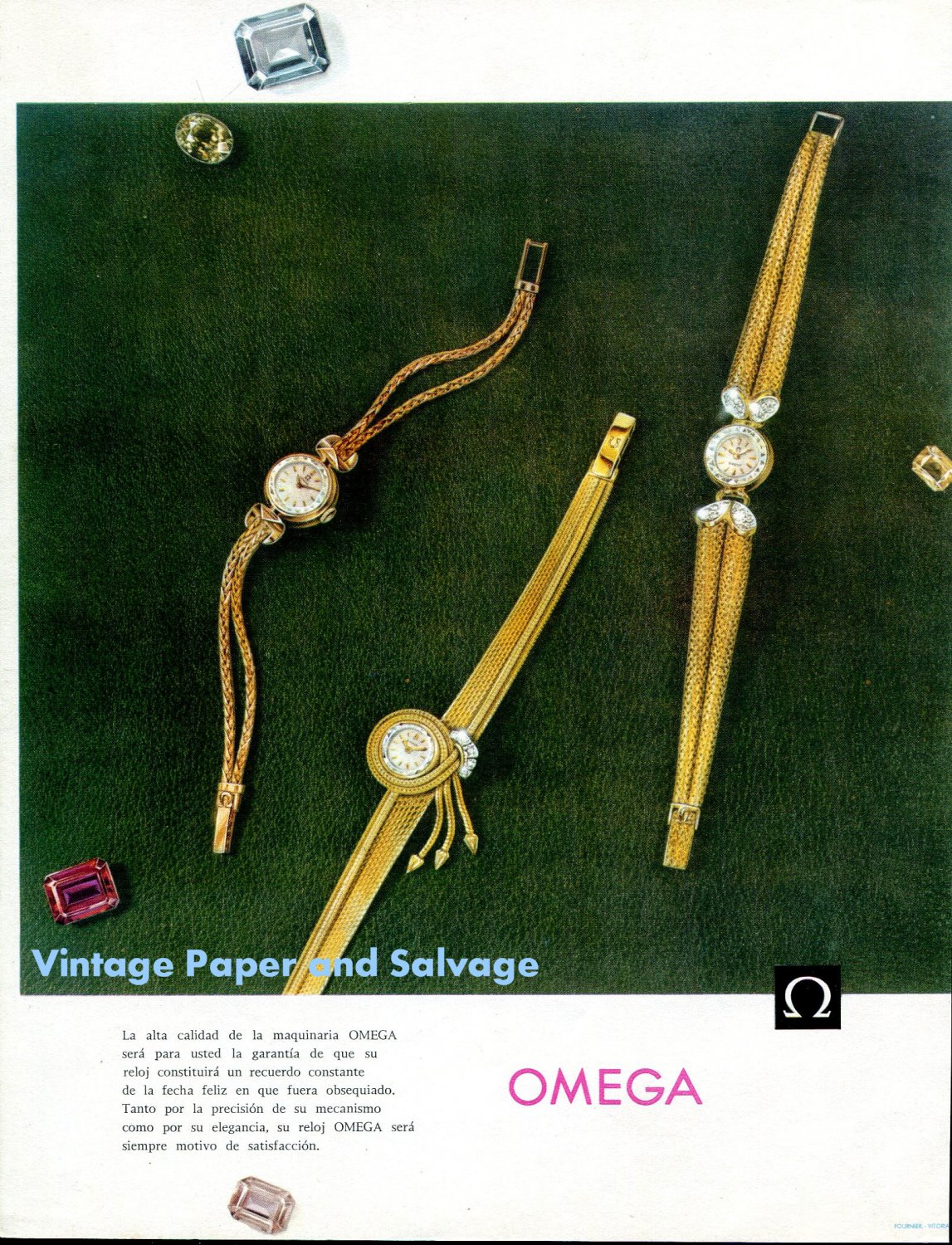Vintage 1958 Omega Watch Company Switzerland Spanish Print Ad Advert Spain 1950s Omega Watches CH