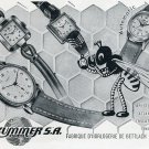 Vintage 1951 Ed Kummer SA Atlantic Watch Co Aristex Opus Swiss Print Ad Advert Suisse