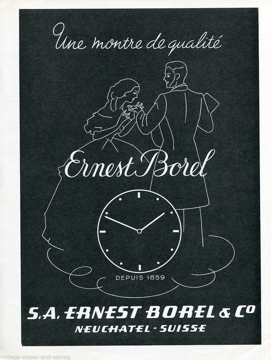 Vintage 1947 Ernest Borel & Co SA Switzerland 1940s Swiss Ad Advert Suisse