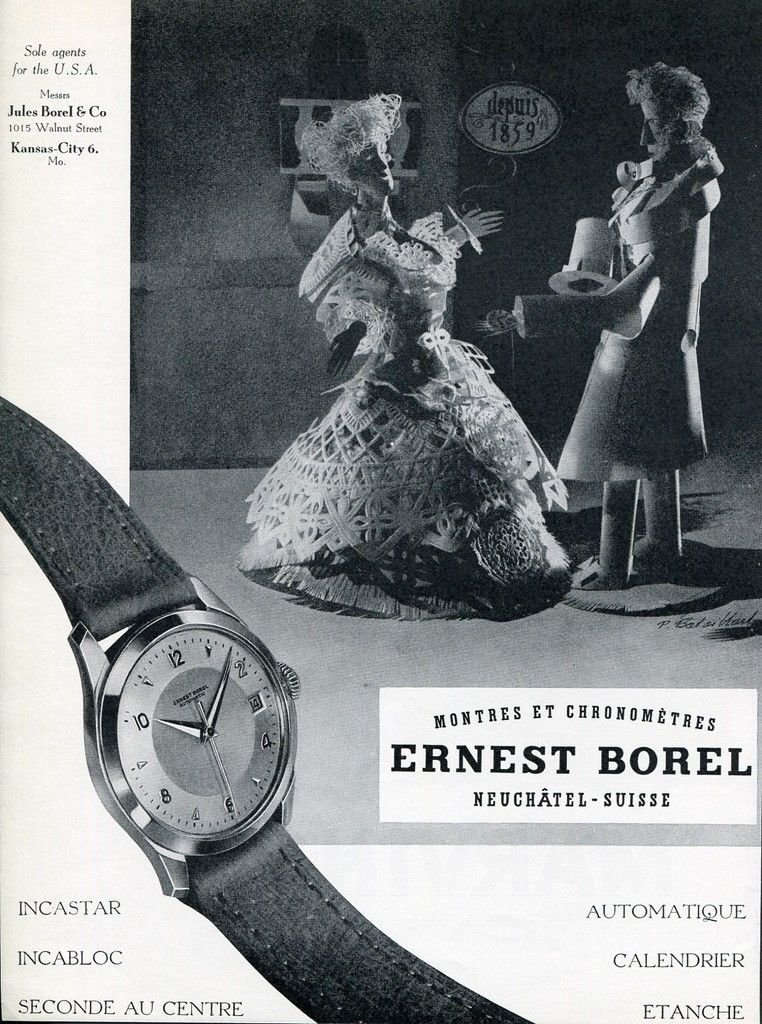 Vintage 1951 Ernest Borel Watch Company Switzerland 1950s Swiss Print Ad Advert Suisse CH