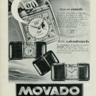 1949 Movado Ermeto Calendermeto Clock Advert Vintage Swiss Print Ad Publicite Suisse