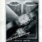 Invicta Watch Company La Chaux-de-Fonds Switzerland Vintage 1946 Swiss Ad Advert Suisse