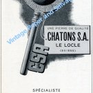 1957 Chatons S.A. Manufacture de Pierres Le Locle Switzerland Swiss Ad Publicite
