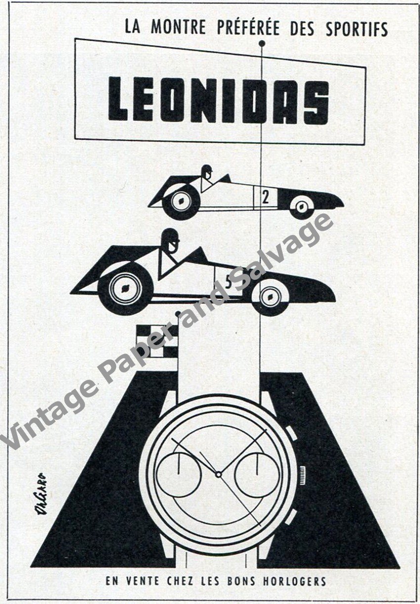 Vintage 1957 Leonidas Watch Factory Switzerland Swiss Ad Advert Suisse 1950s