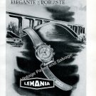 Vintage 1950 Lemania Lugrin SA Watch Company Switzerland Swiss Ad Advert Suisse