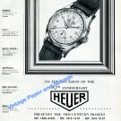Vintage 1950 Heuer Watch Company Switzerland 90th Anniversary Swiss Ad Advert Suisse