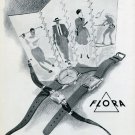 1946 Paul Jobin Flora Watch Company Switzerland 1940s Swiss Print Ad Advert Suisse