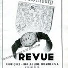 Vintage 1943 Revue Watch Company Thommen SA Switzerland 1940s Swiss Ad Advert Suisse