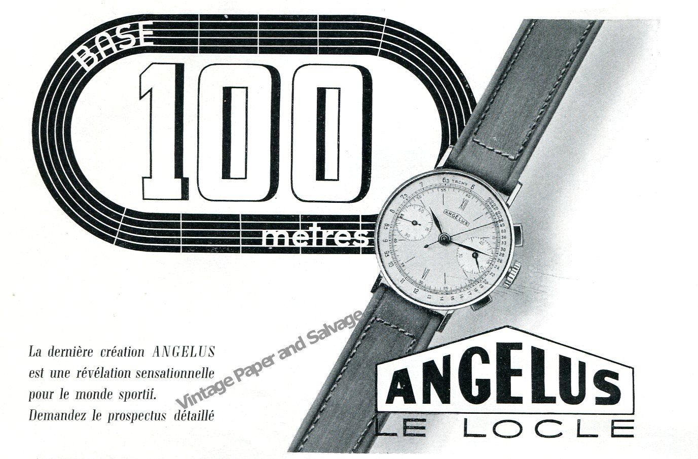 Vintage 1940 Angelus Watch Co Stolz Freres SA Switzerland 1940 Swiss Ad Advert Suisse