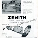 Vintage 1942 Zenith Watch Company Record Neuchatel Observatory Switzerland Swiss Ad Advert Suisse