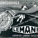 Vintage 1943 Lemania Watch Company Lugrin SA Switzerland 1940s Swiss Ad Advert Suisse