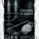 Vintage 1942 Eska S Kocher & Cie Watch Company Switzerland 1940s Swiss Ad Advert Suisse