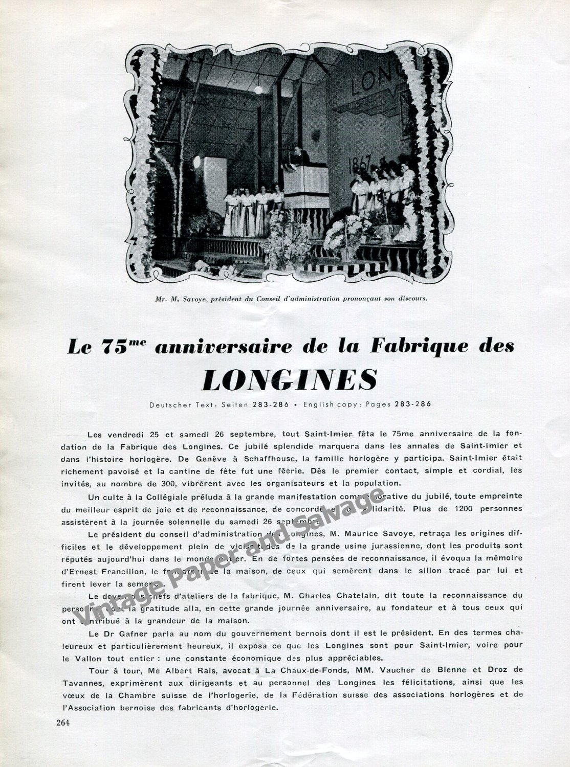 Vintage 1942 Longines 75th Anniversary Switzerland Longines Watch Company Swiss