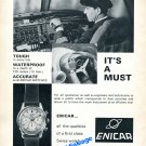 1964 Enicar Watch Advert Tough Waterproof Accurate Swiss Print Ad Publicite Suisse