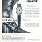 Vintage 1954 Marvin 400 Microns Watch Advert Swiss Print Ad Switzerland Marvin Watch Company