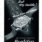 Vintage 1943 Montilier Waterproof Watch Advert 1940s Swiss Print Ad Switzerland Suisse